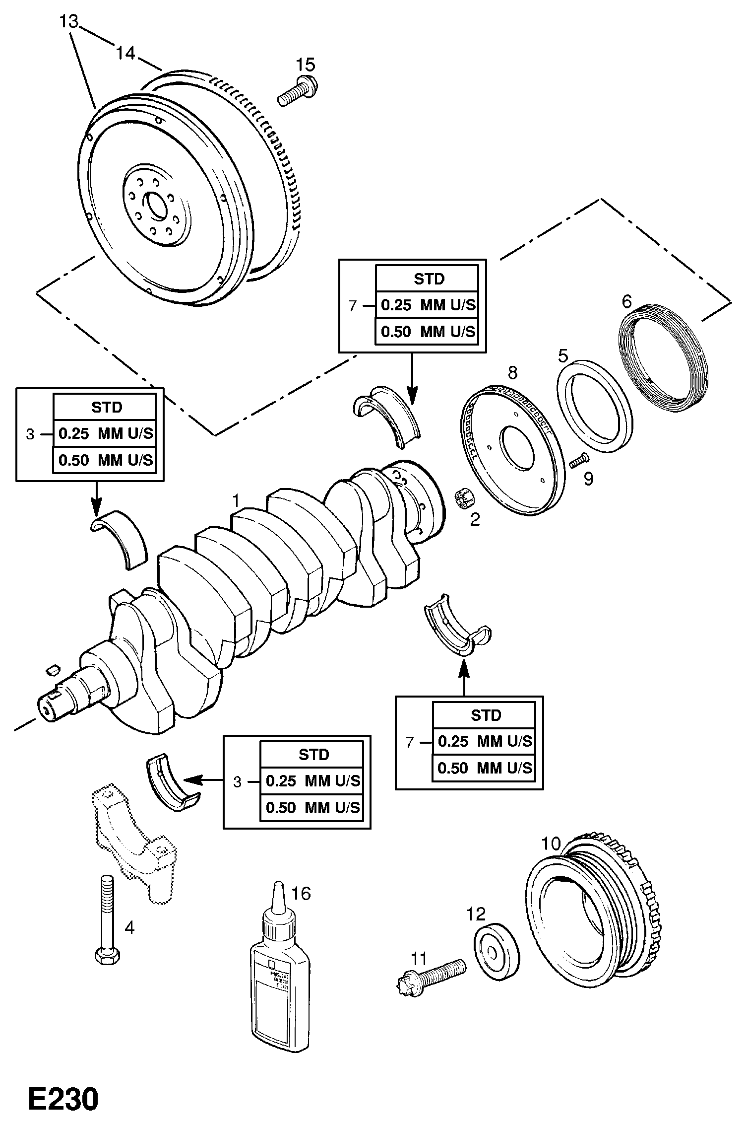 Vauxhall 5614844 - Семеринг, колянов вал www.parts5.com