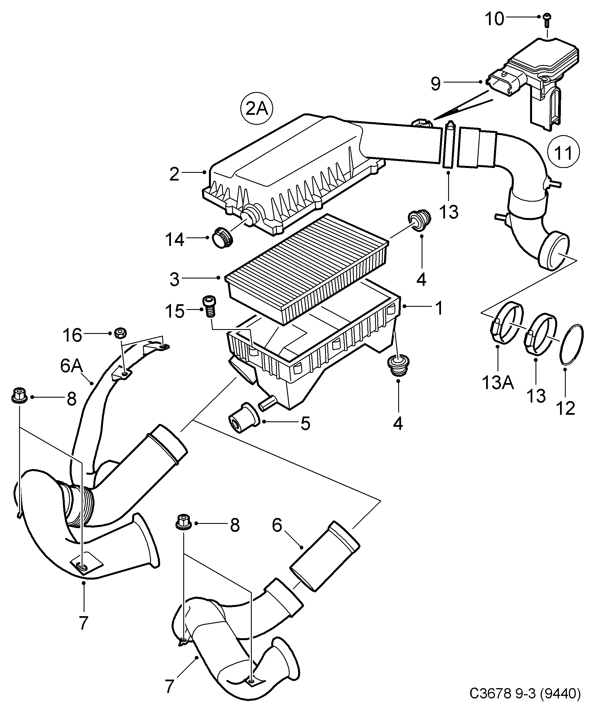 Opel 12786800 - Воздушный фильтр www.parts5.com