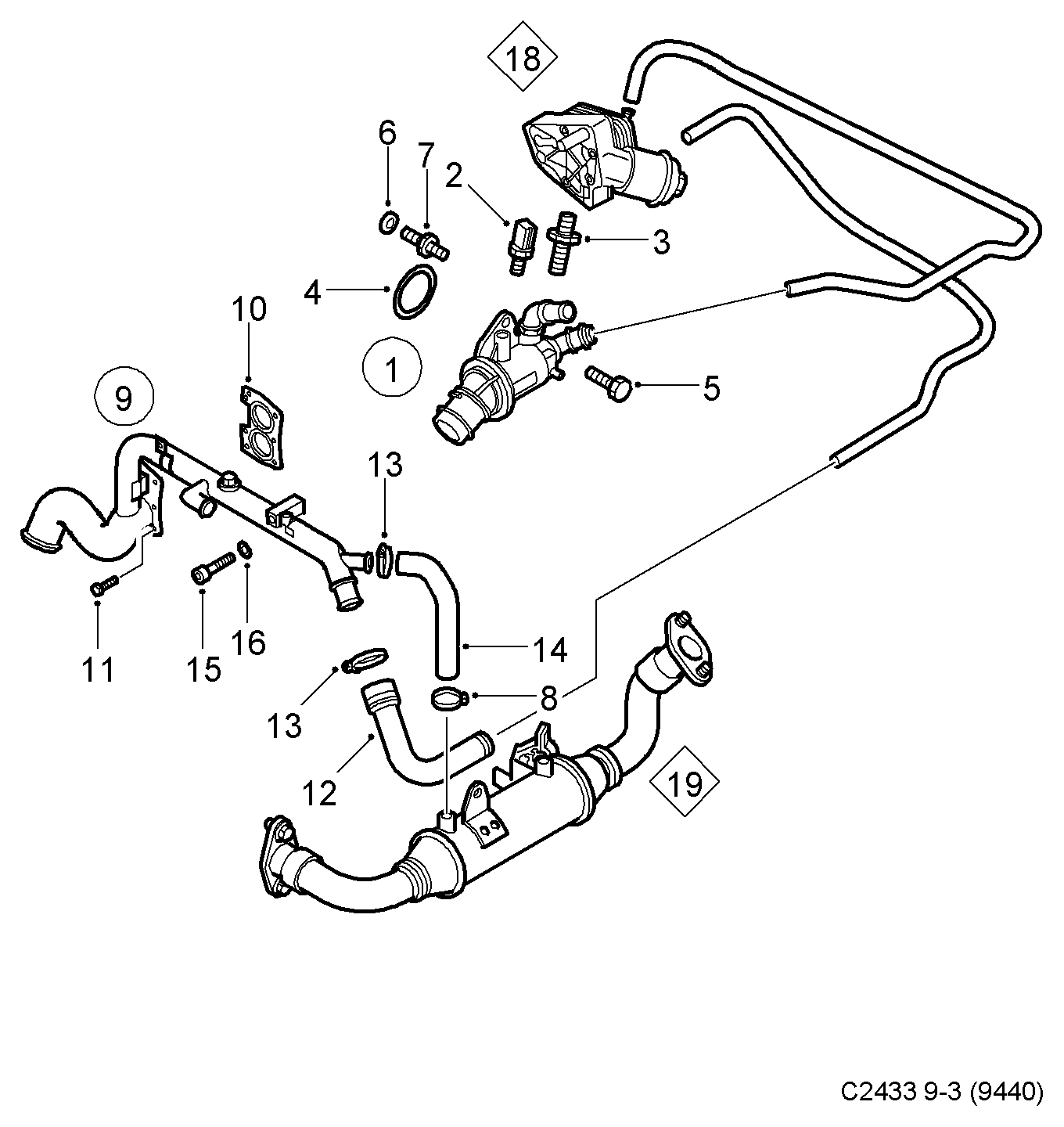 Vauxhall 93177344 - Sensor, coolant temperature parts5.com