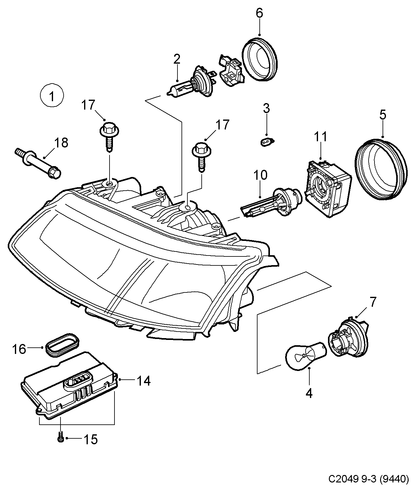 SAAB 12 79 0587 - Ignitor, gas discharge lamp parts5.com