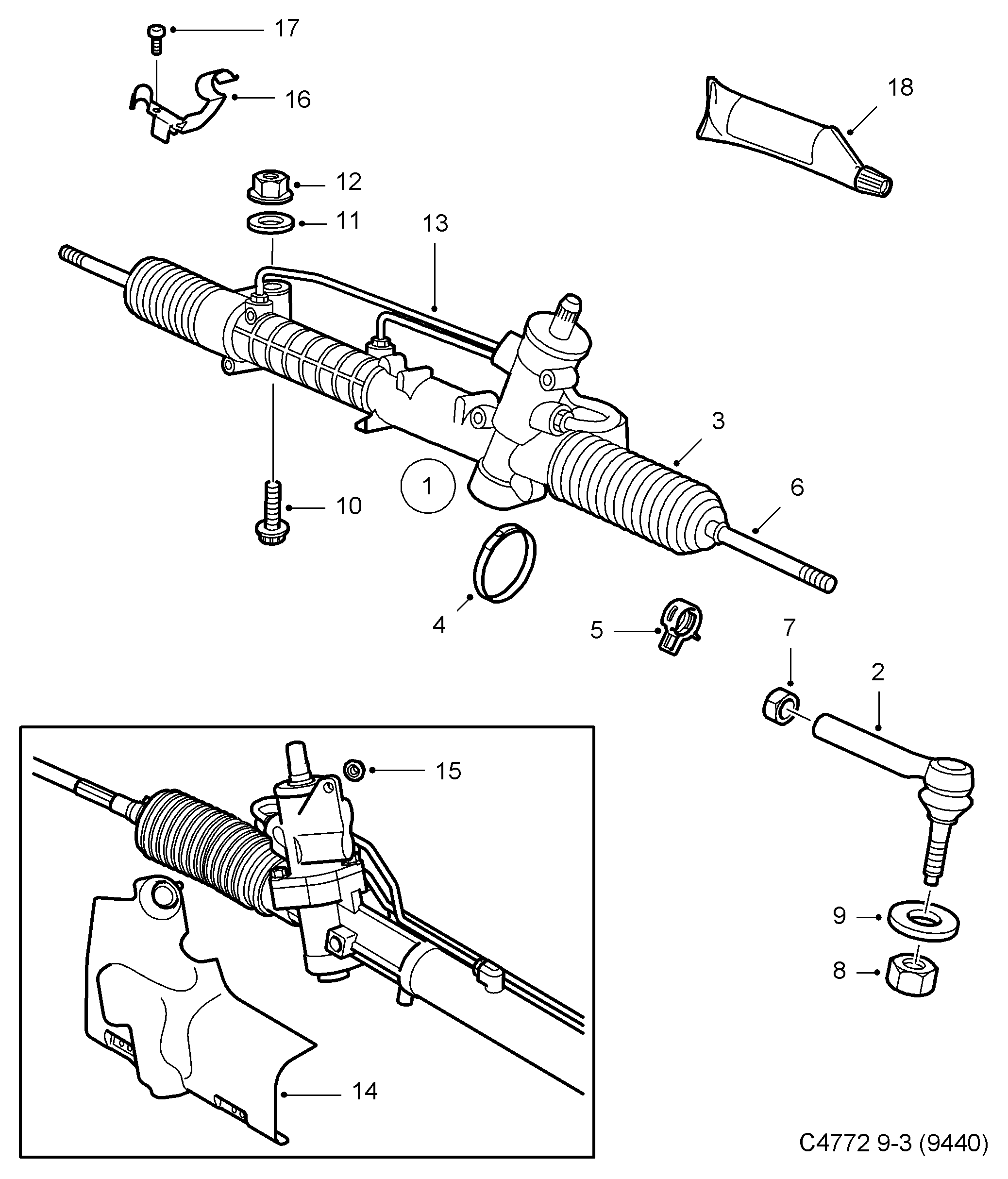 SAAB 93172254 - Tie Rod End parts5.com