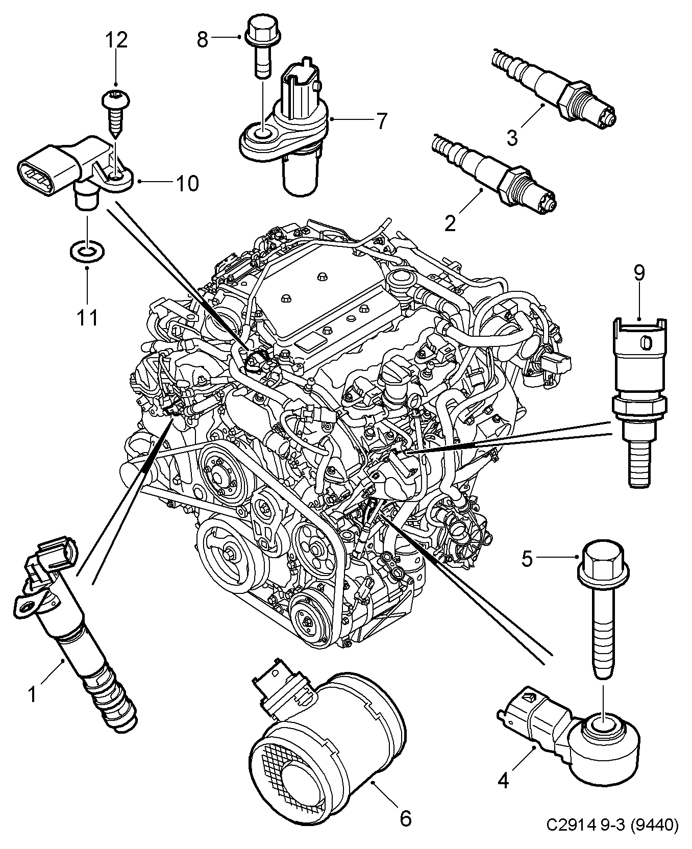 Cadillac 12566778 - Sensor, coolant temperature parts5.com