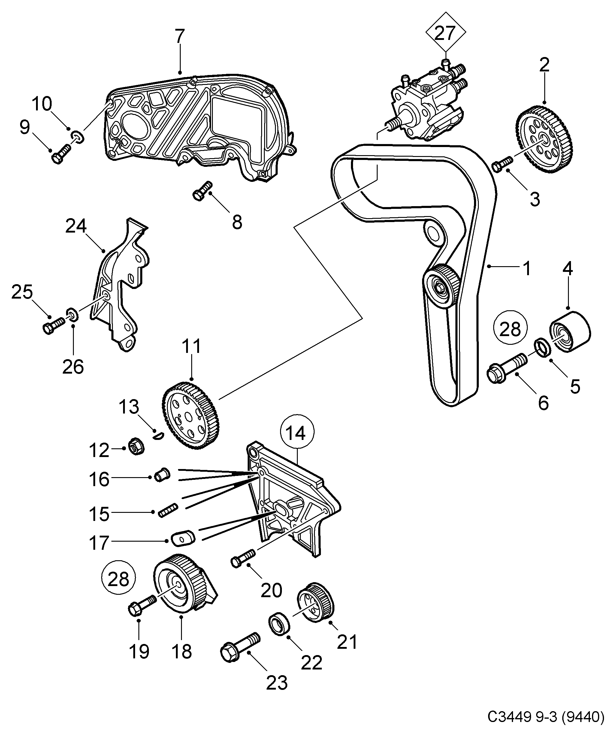 Vauxhall 93178812 - Zupčasti kaiš www.parts5.com