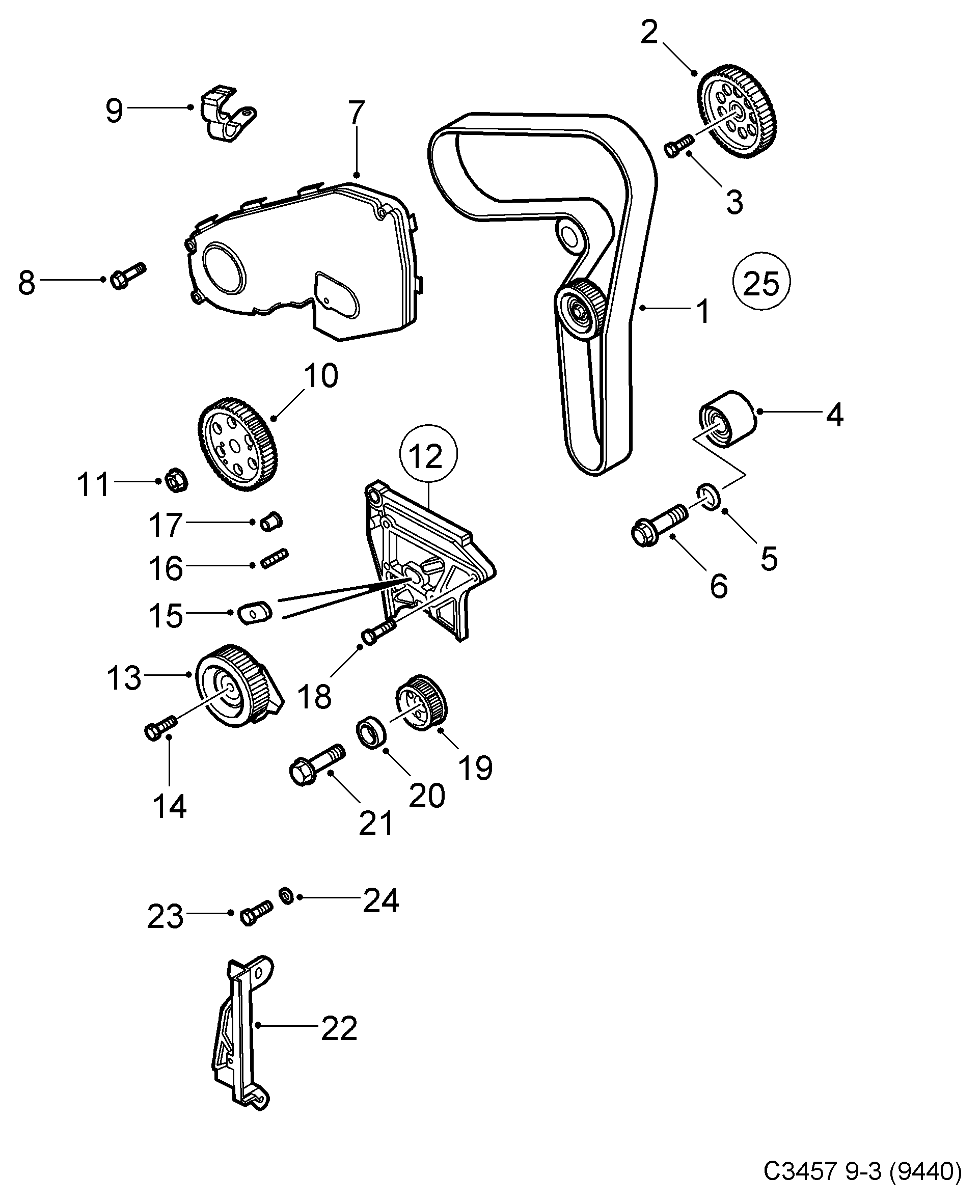 SAAB 93 18 686 6 - Комплект ремня ГРМ www.parts5.com