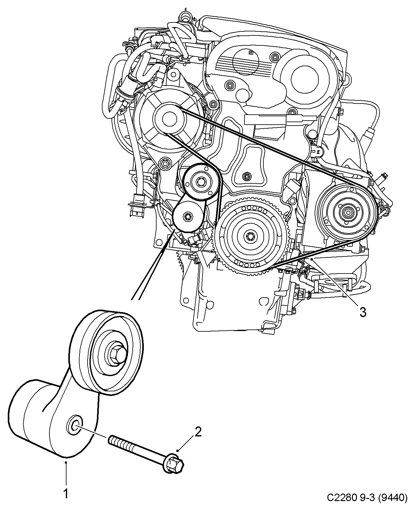 Vauxhall 90571758 - Hihnankiristin, moniurahihna www.parts5.com