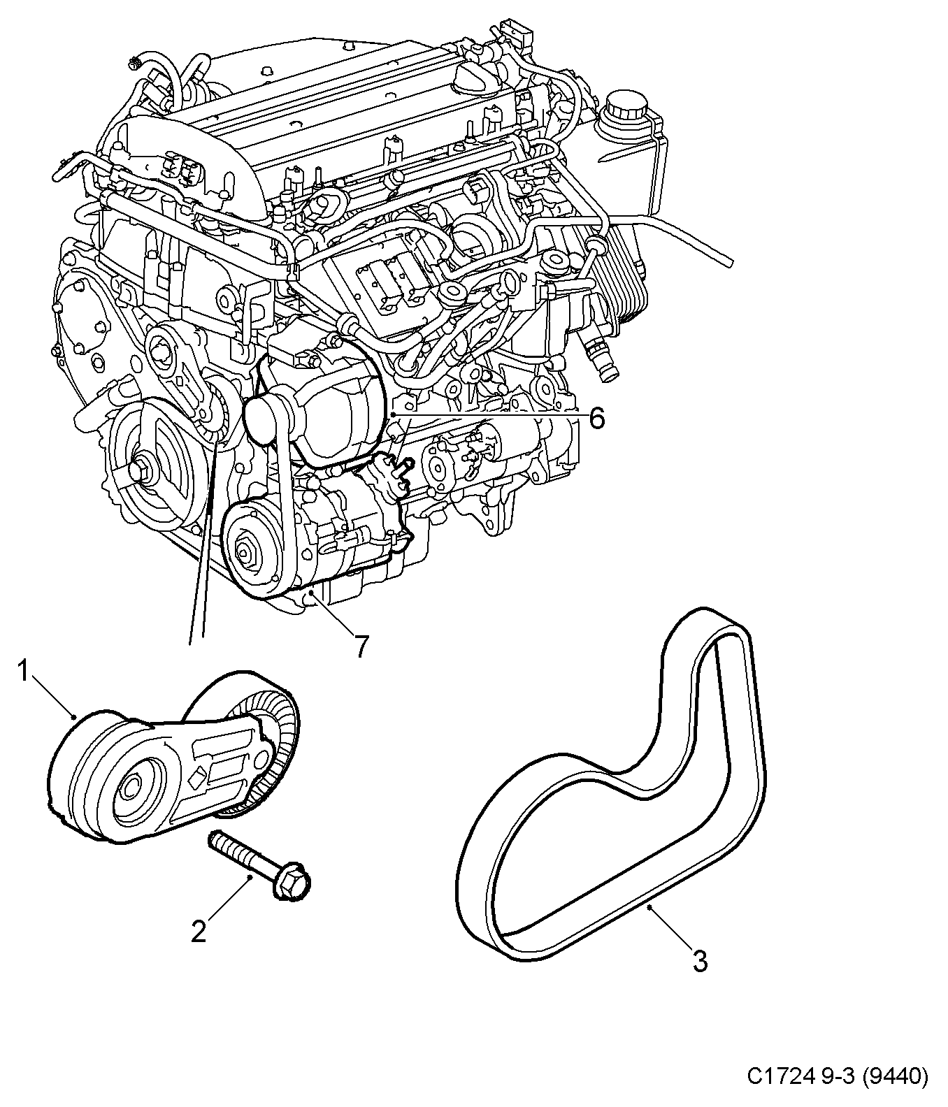 SAAB 24430296 - Rola ghidare / conducere, curea transmisie www.parts5.com