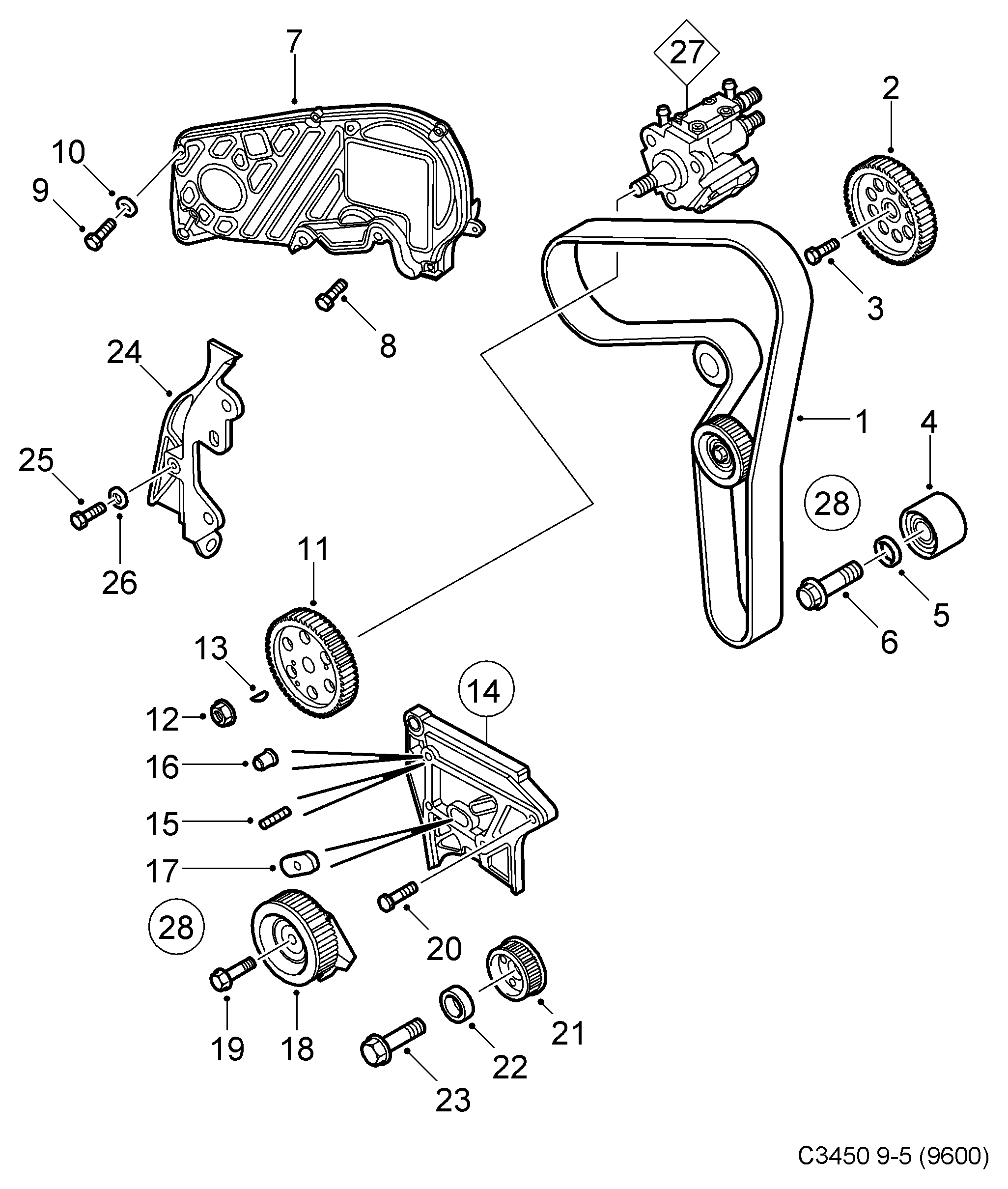 SAAB 93 191 278 - Timing Belt Set www.parts5.com