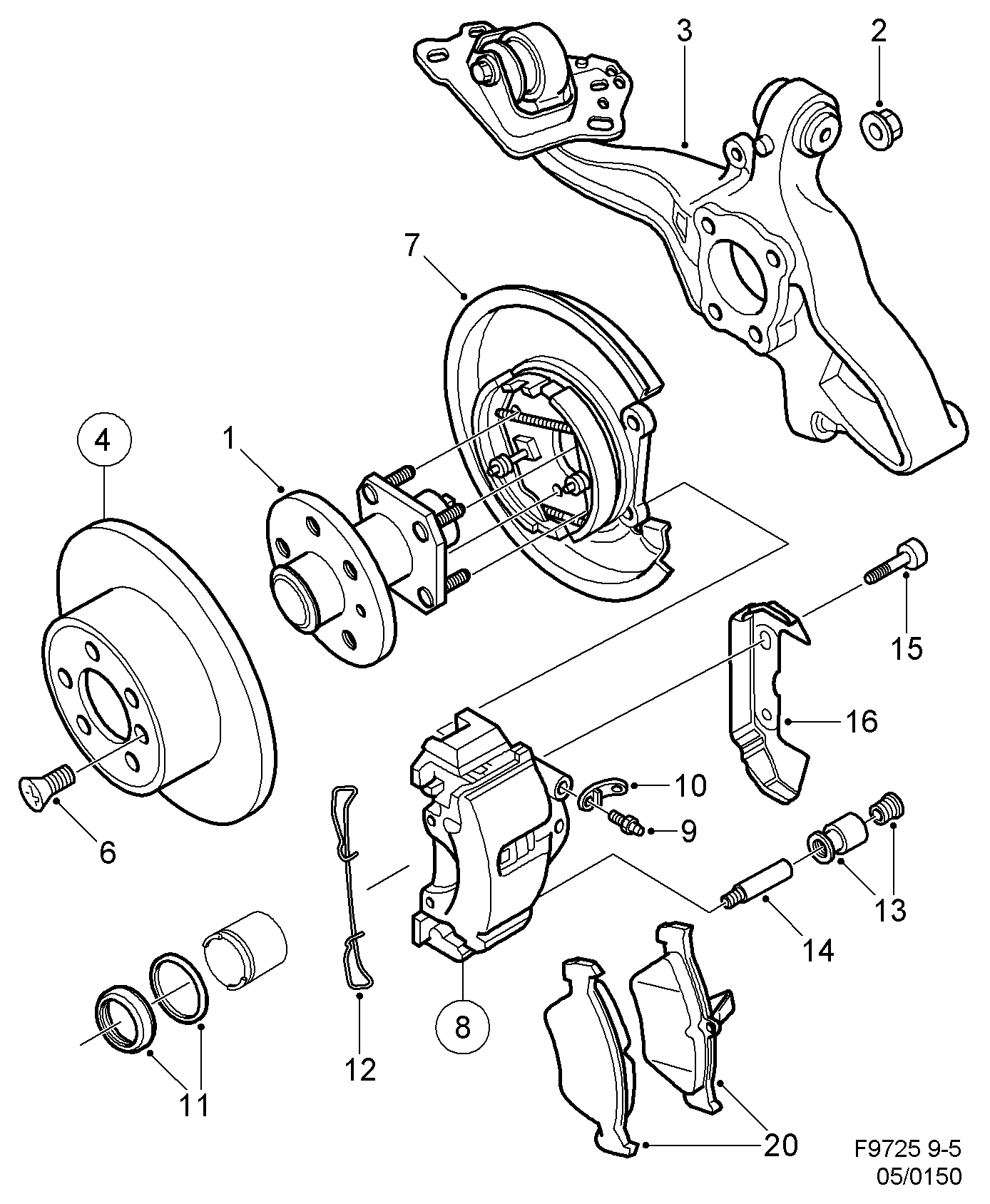 SAAB 5058110 - Тормозные колодки, дисковые, комплект www.parts5.com