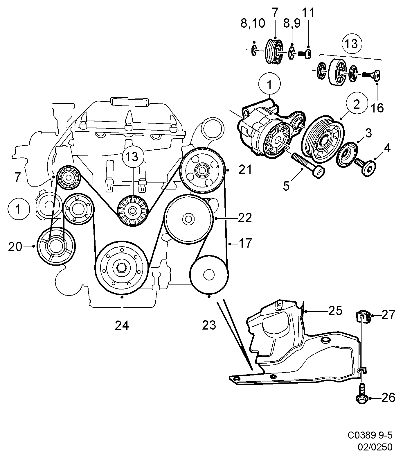 SAAB 4896312 - V-Ribbed Belt parts5.com