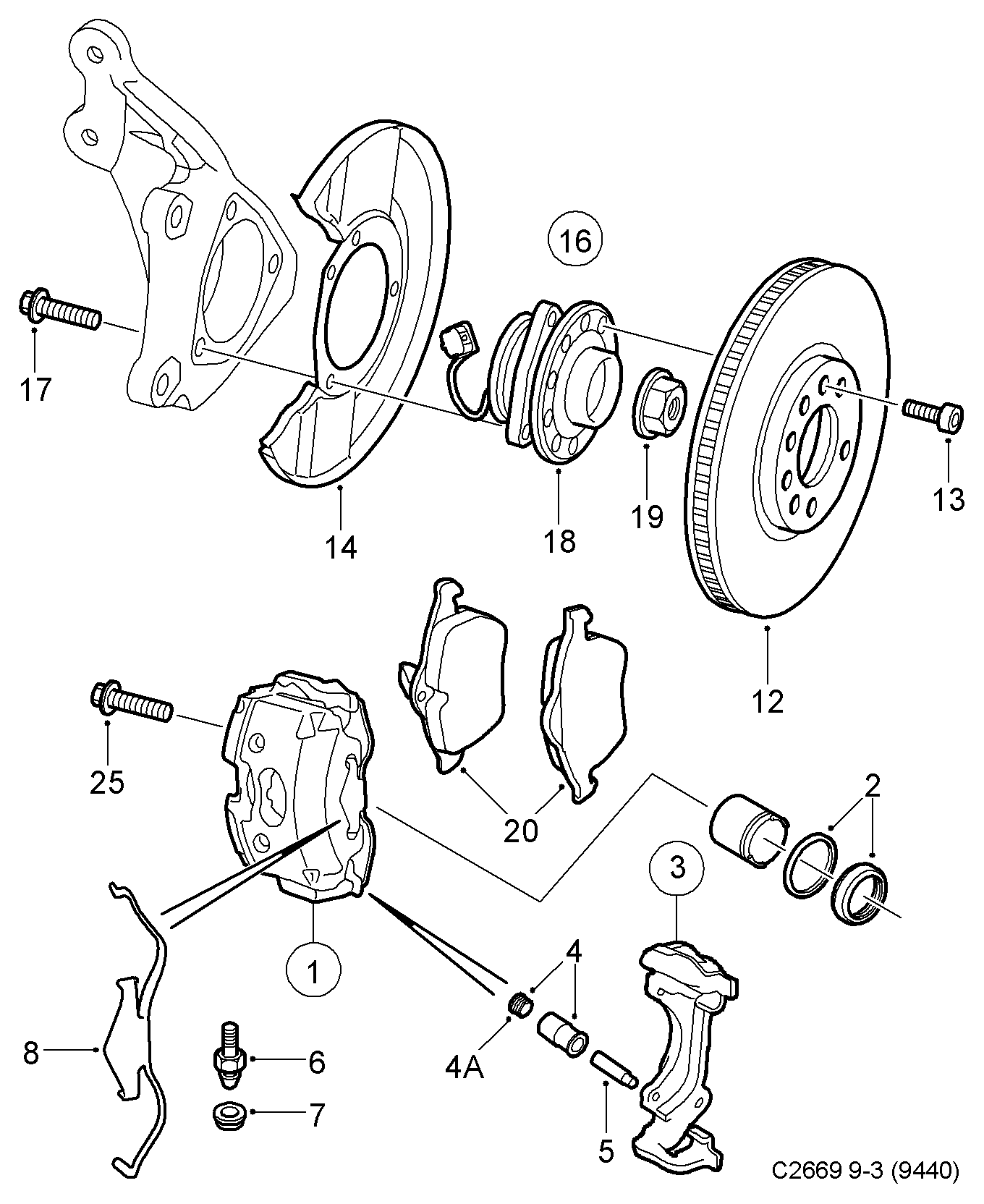 SAAB 24413034 - Wheel hub, bearing Kit parts5.com