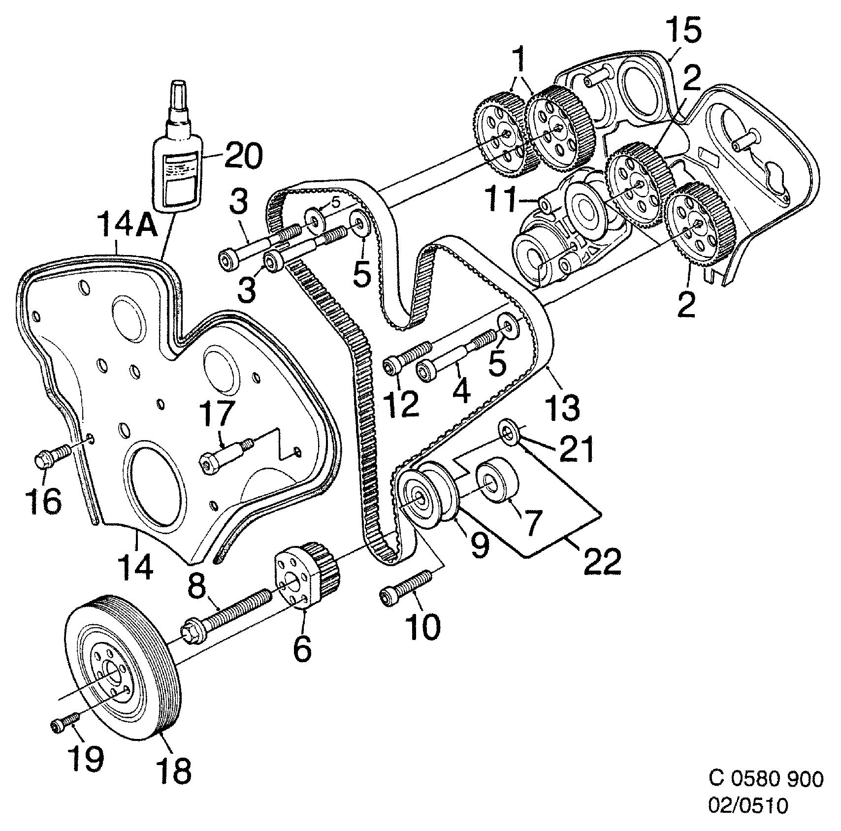 SAAB 47 70 475 - Rola ghidare / conducere, curea distributie www.parts5.com