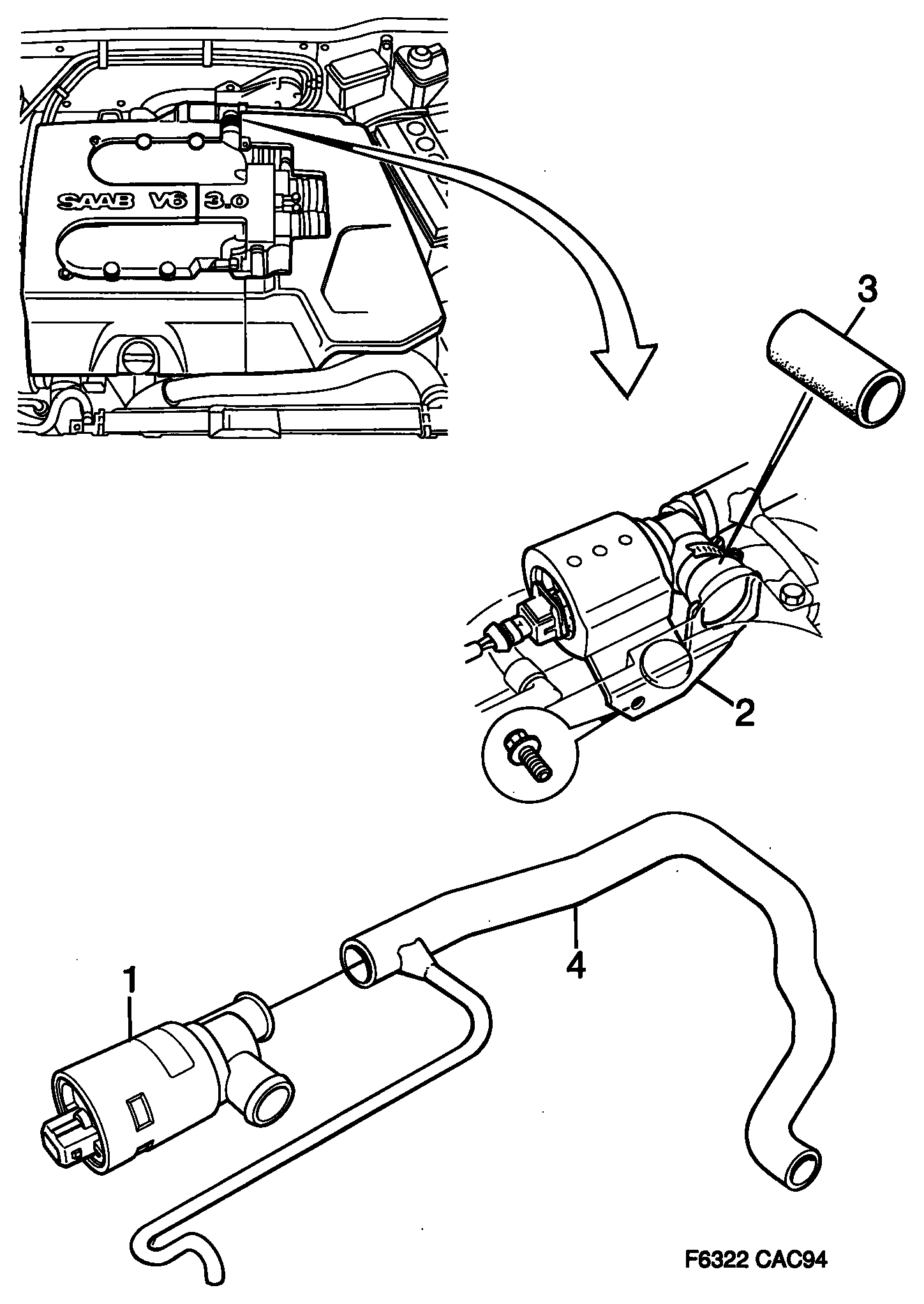 SAAB 7586019 - Contrôle de ralenti, alimentation en air www.parts5.com