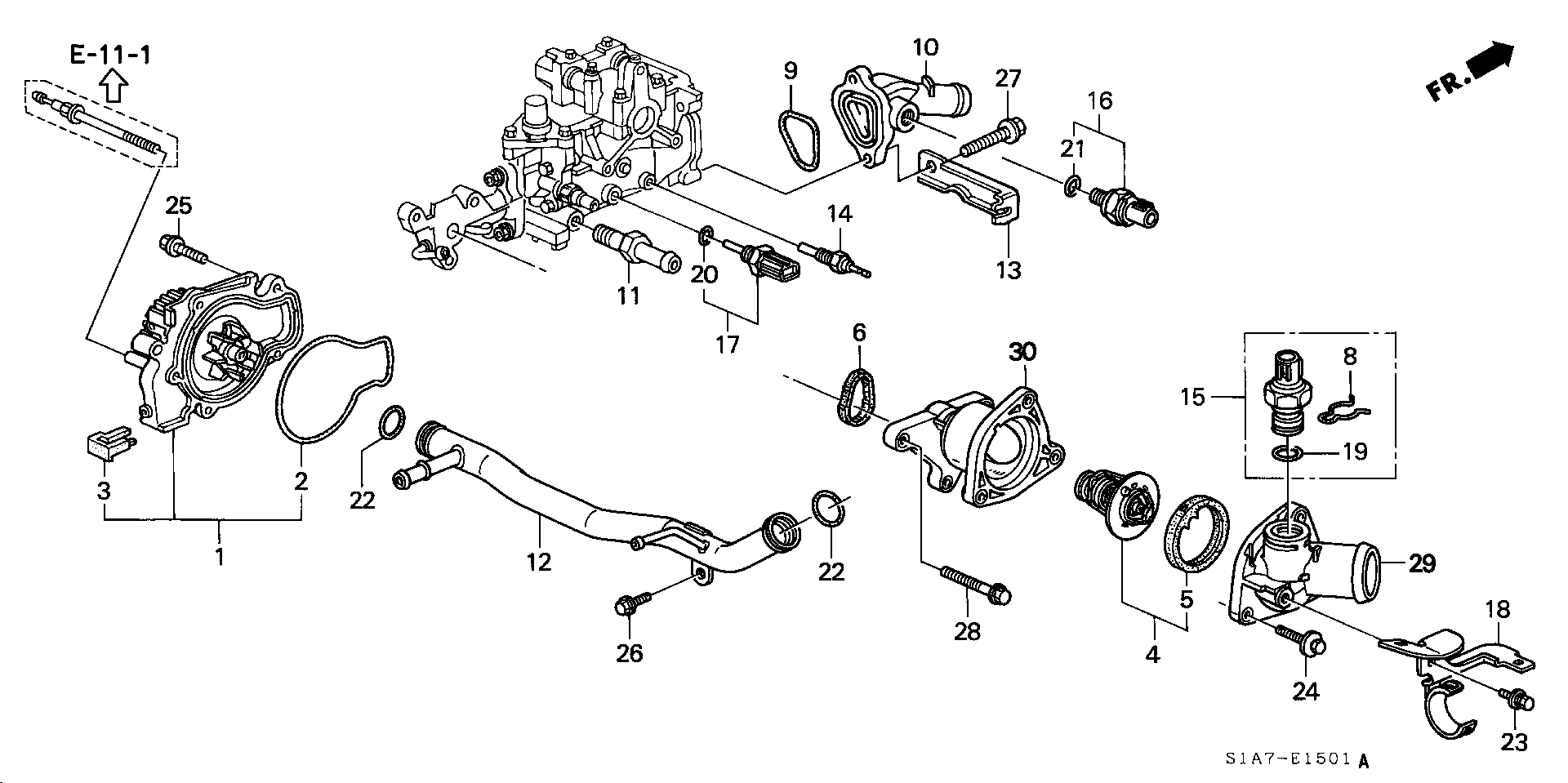 Honda 19301-PDA-E01 - Termostaat,Jahutusvedelik www.parts5.com