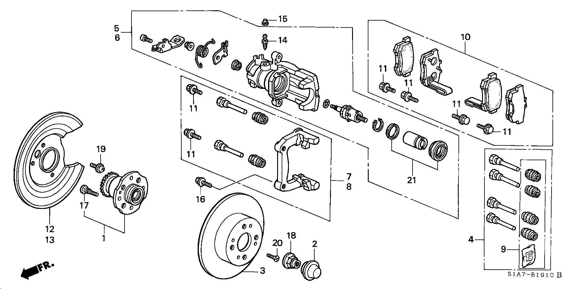 Honda 43013-S1A-E01 - Zacisk hamulca www.parts5.com