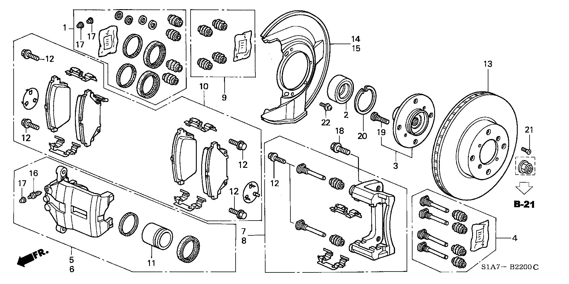 MG 45022S1AE02 - Brake Pad Set, disc brake www.parts5.com