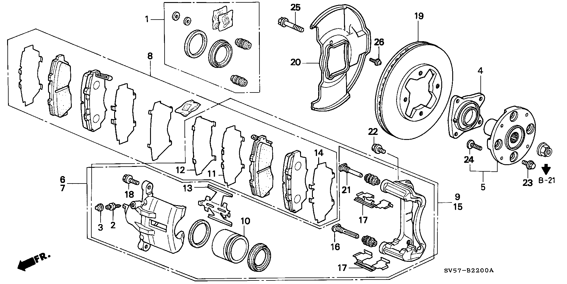 Honda 45018SM5000 - Brzdový strmeň www.parts5.com