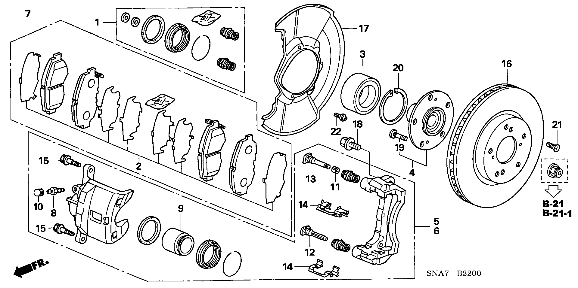 Honda 45022-SNA-A50 - Set placute frana,frana disc www.parts5.com