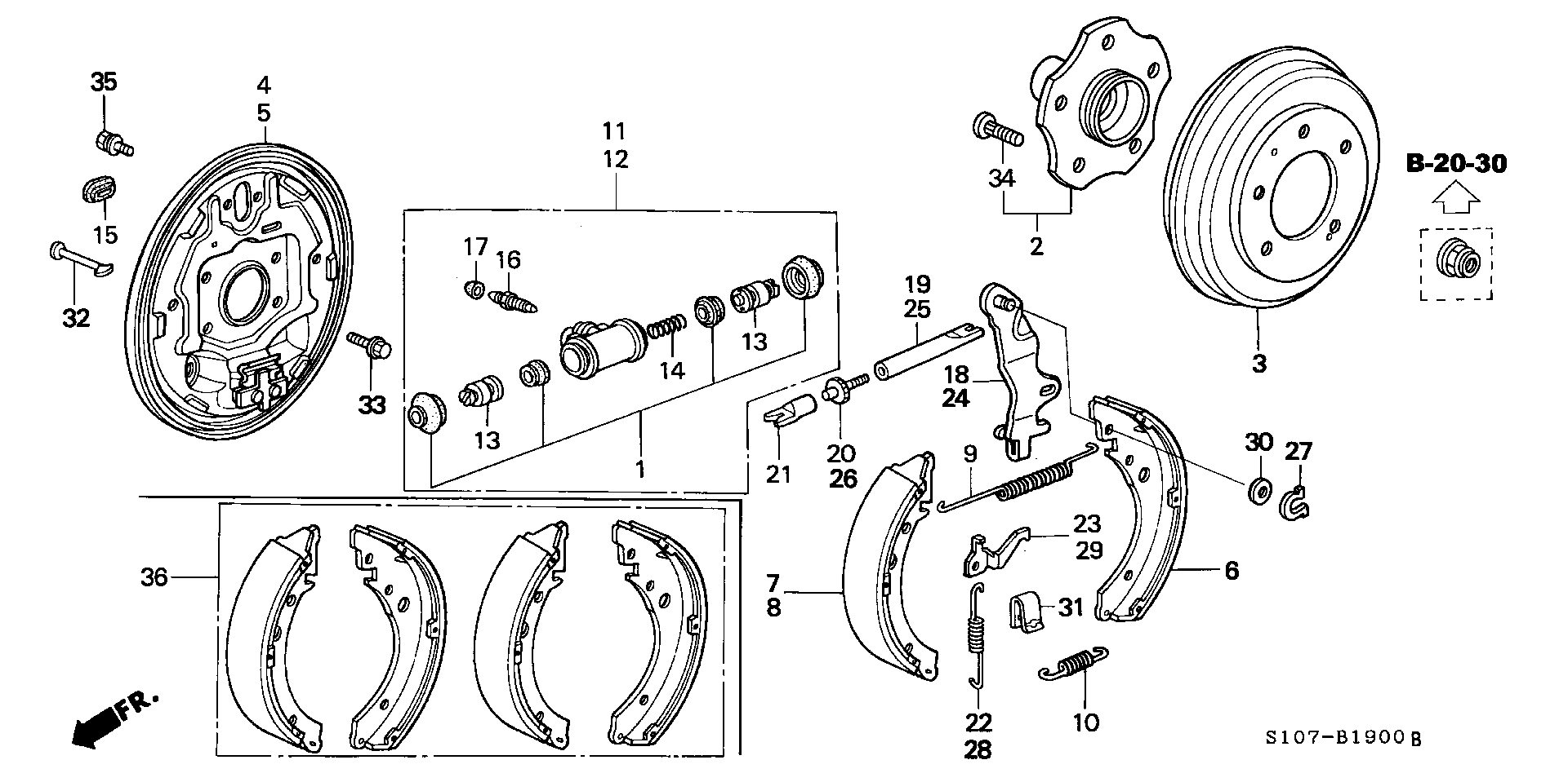 Honda 43155S10A01 - Σετ σιαγόνων φρένων www.parts5.com