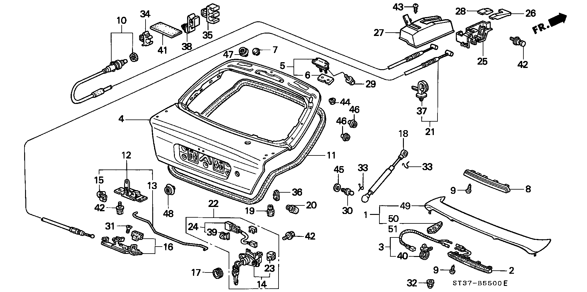 Honda 74820-ST3-E02 - Αμορτ. αερίου, χώρος αποσκ. / φόρτωσης www.parts5.com