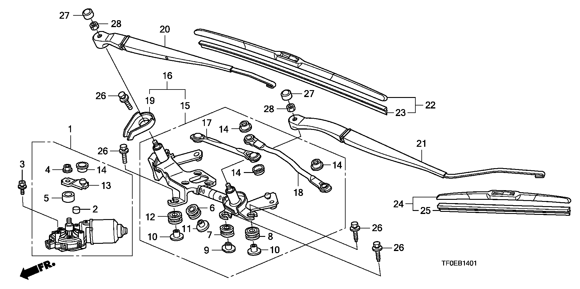 Honda 76630-TF0-004 - Wiper Blade parts5.com