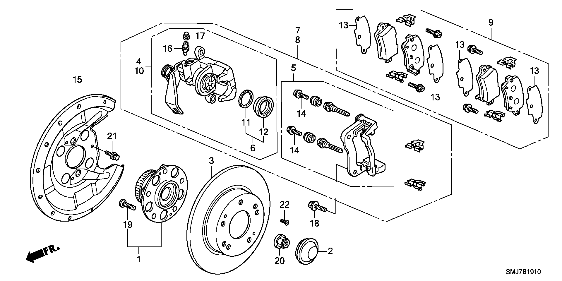 Honda 43012-SMG-E02 - Спирачен апарат www.parts5.com