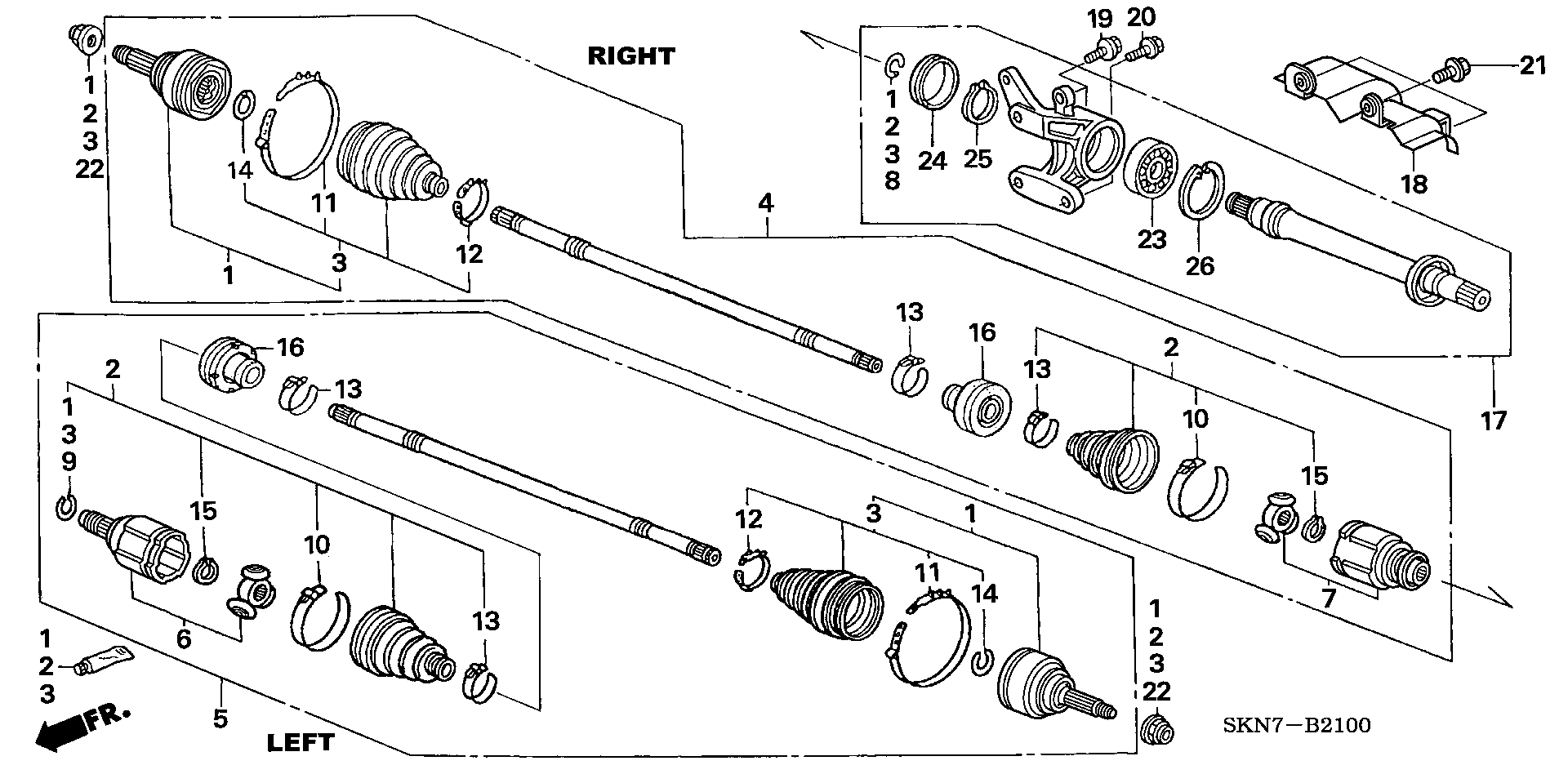 Honda 44310-SKN-305 - Fuelle, árbol de transmisión www.parts5.com