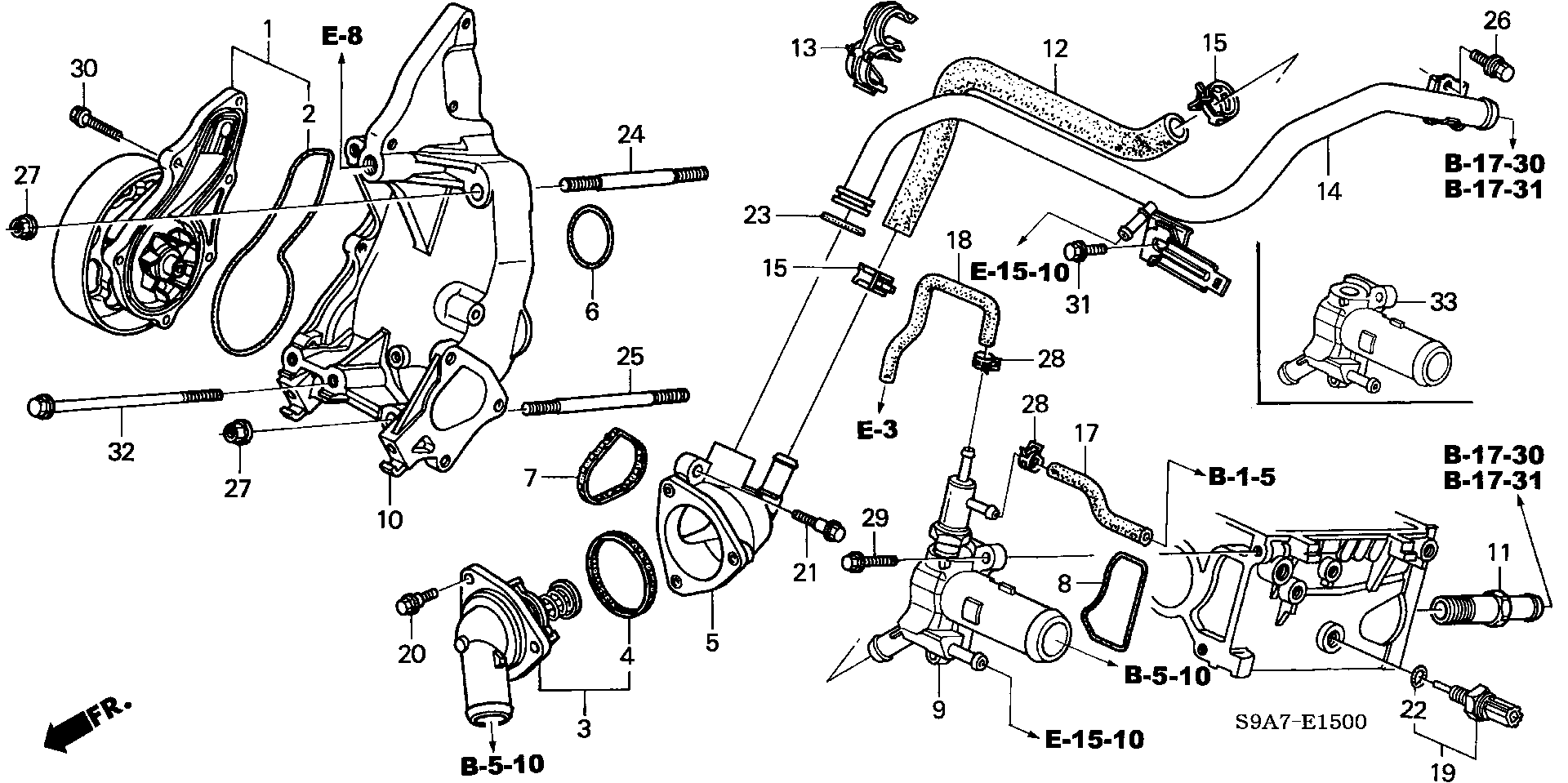 Honda 19200-PNL-E01 - Pompa apa www.parts5.com