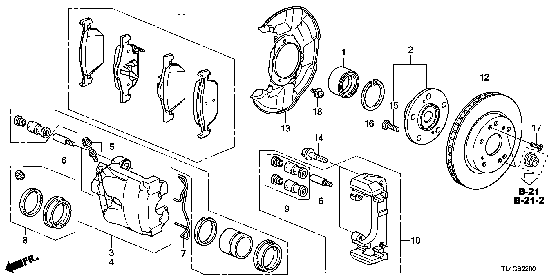 Honda 45006-SEA-E01 - Opravná sada brzdového strmeňa www.parts5.com