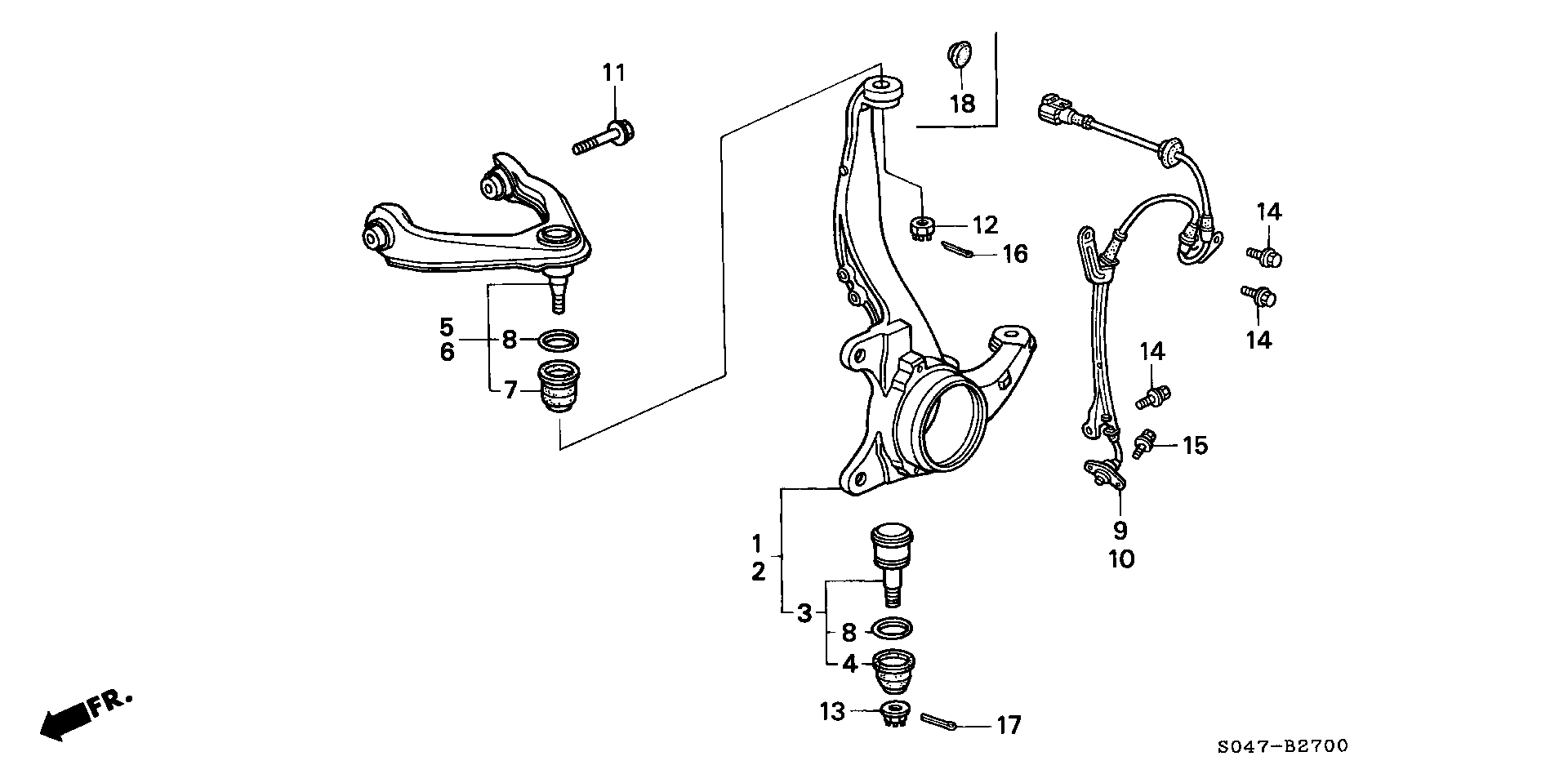 Honda 51460-S04-013 - Носач, окачване на колелата www.parts5.com