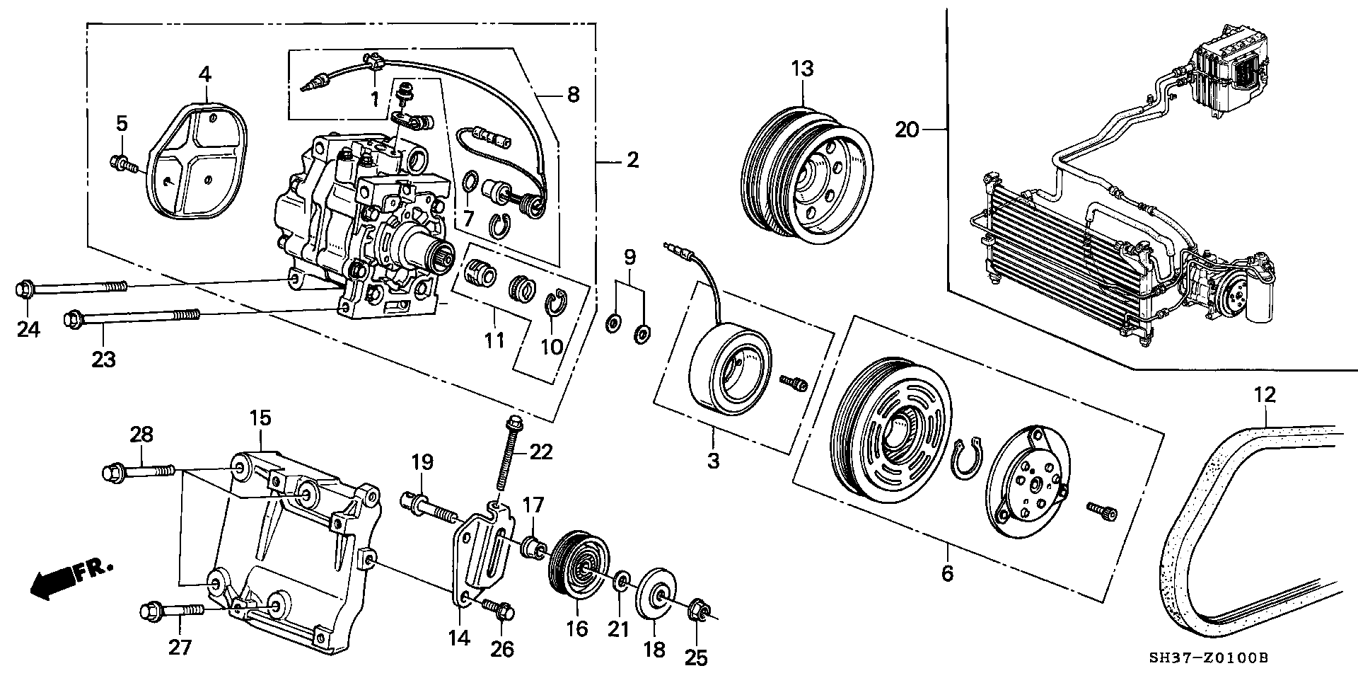 Honda 38942-PM3-000 - Vratná / vodicí kladka, klínový žebrový řemen www.parts5.com