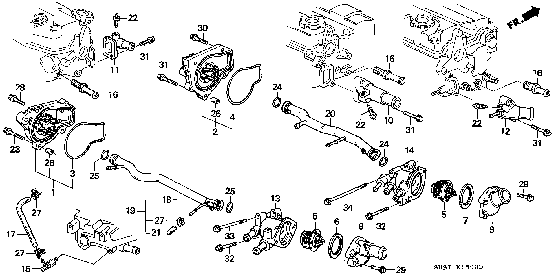 Rover 19300-PM3-003 - Thermostat, coolant parts5.com