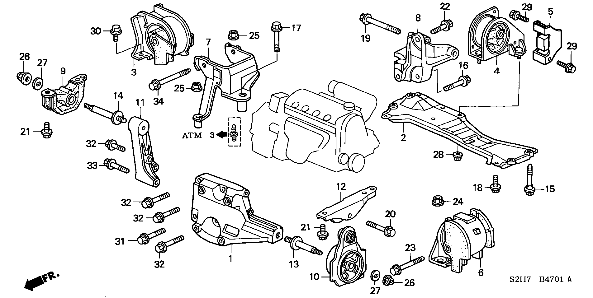 Honda 50842S2H990 - Zavěšení motoru www.parts5.com