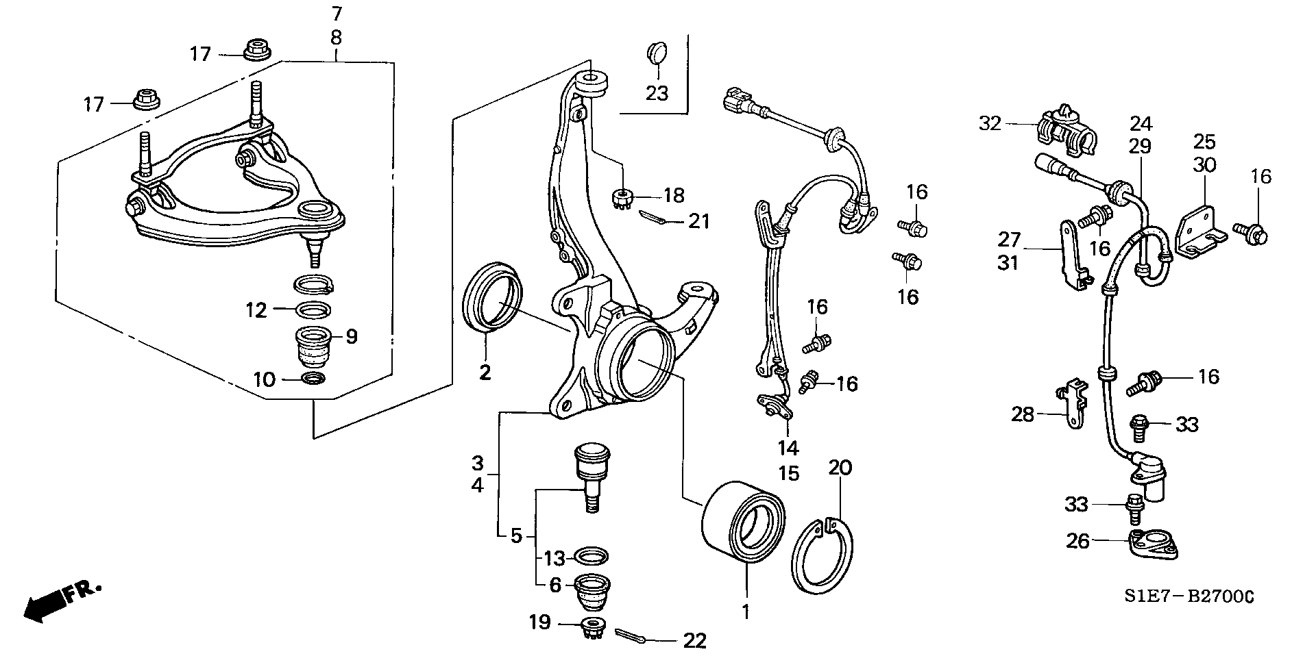 Honda 51464-S04-013 - Set za popravku, gornja / donja kugla www.parts5.com