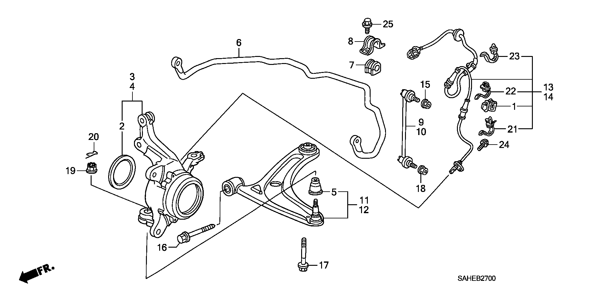 Honda 51320-SAA-J01 - Stange / Strebe, Stabilisator www.parts5.com