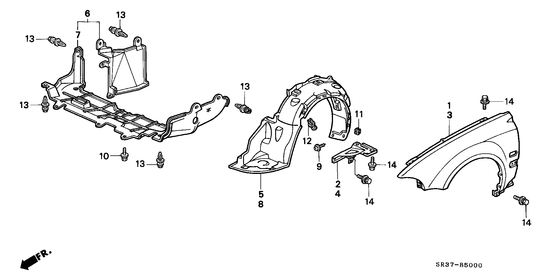 Honda 74151-SR3-000 - Обшивка, колесна ниша www.parts5.com