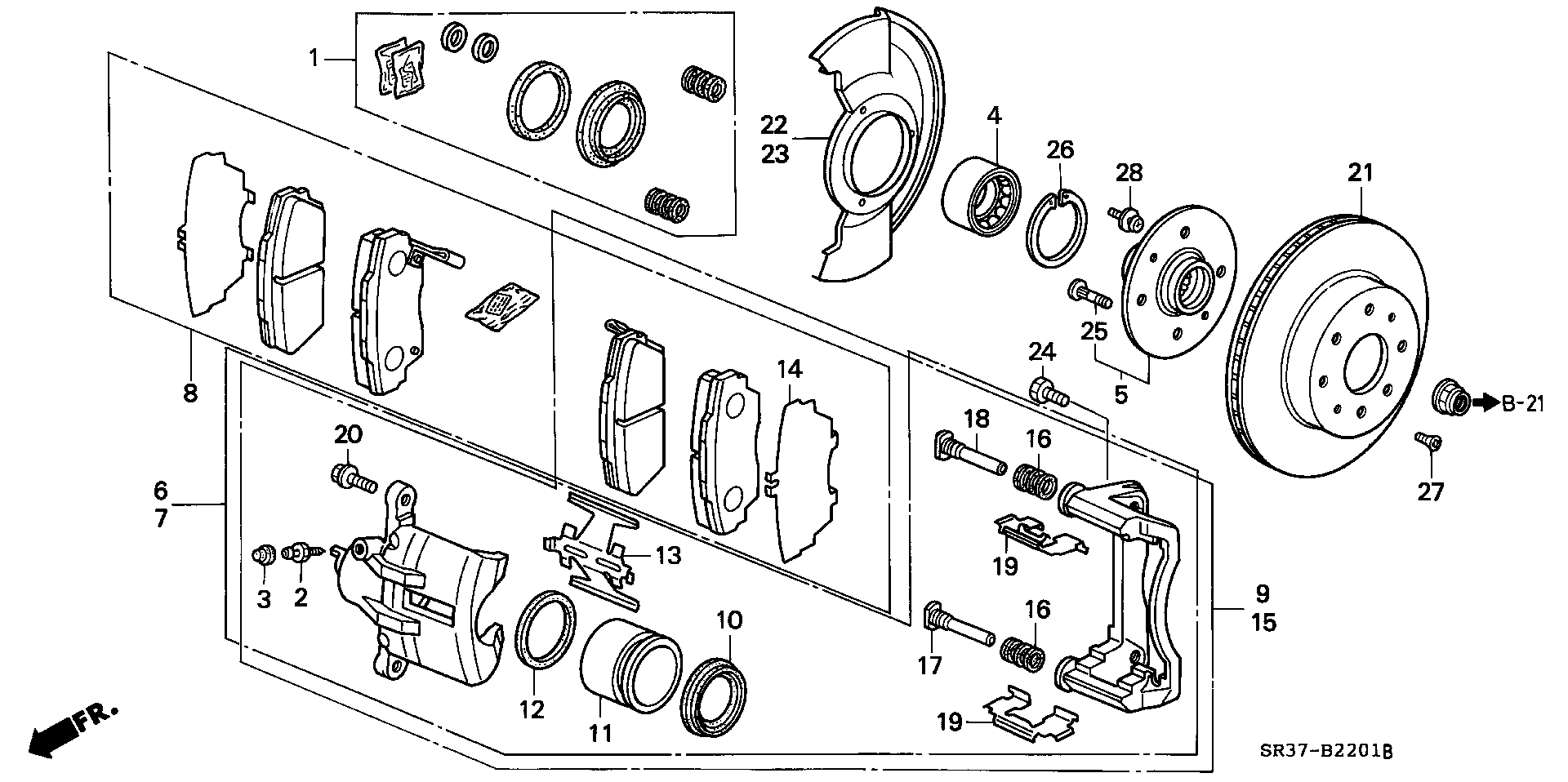 Honda 45230-SR3-912 - Féknyereg www.parts5.com