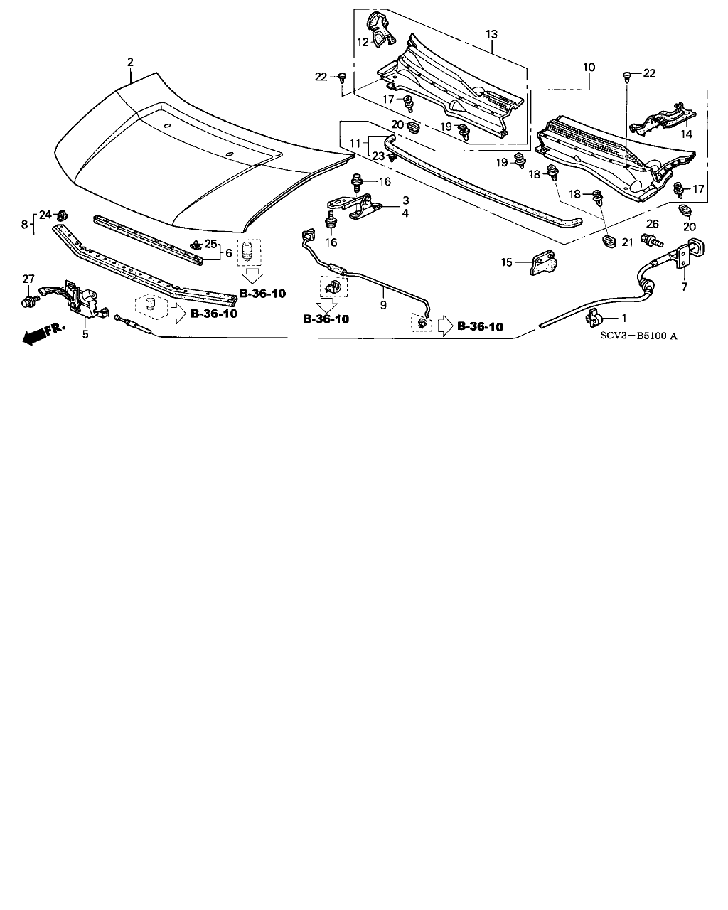 Honda 60120-S5A-000ZZ - Sarke, hauba motora www.parts5.com