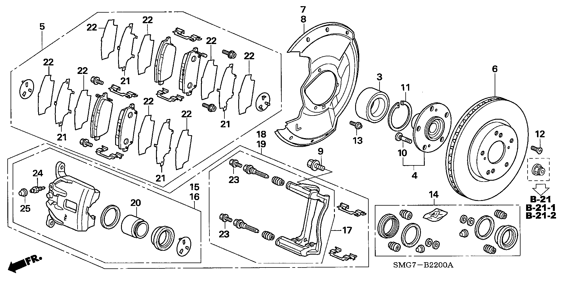 Honda 45022-SMG-E01 - Komplet kočnih obloga, disk kočnica www.parts5.com