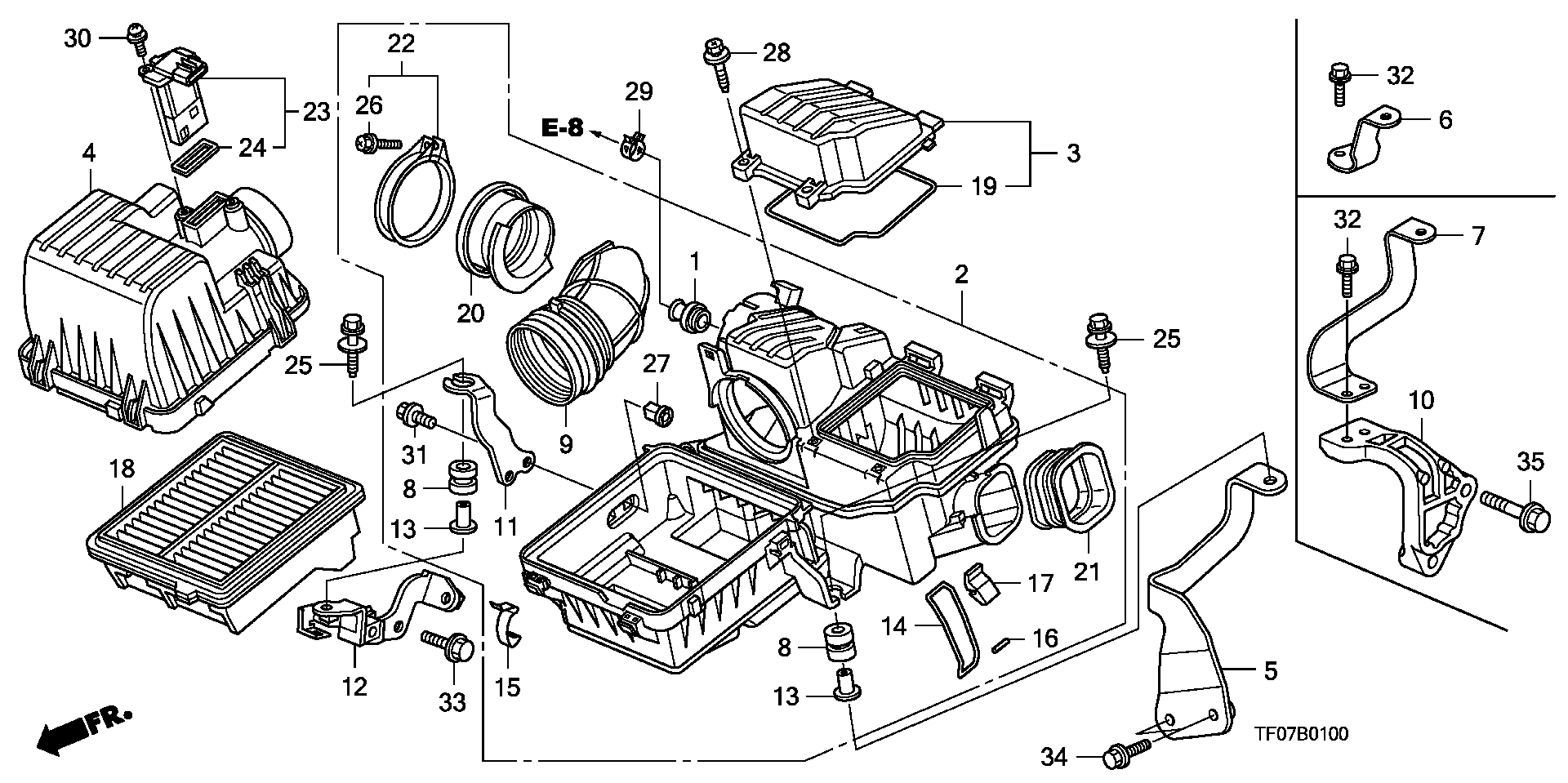 Honda 17220-RB0-000 - Air Filter www.parts5.com