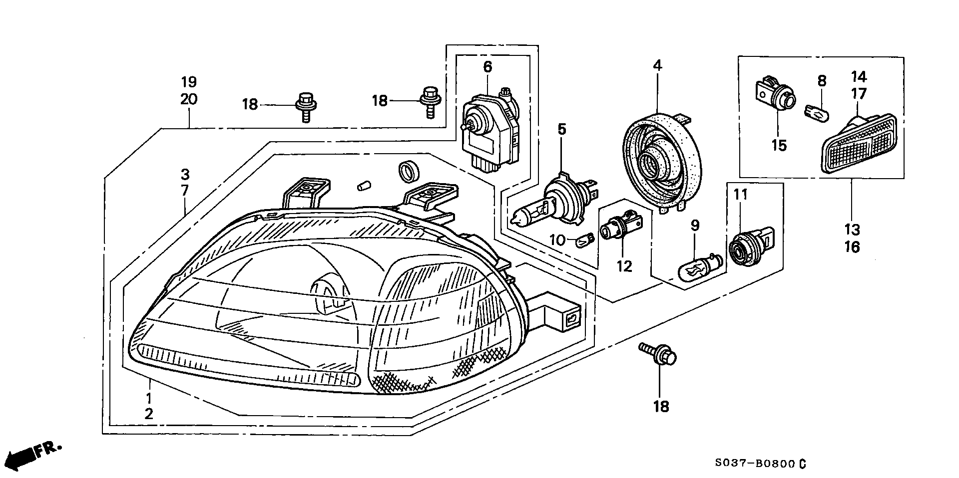 Honda 33115-S04-G11 - Hõõgpirn,udutuled www.parts5.com