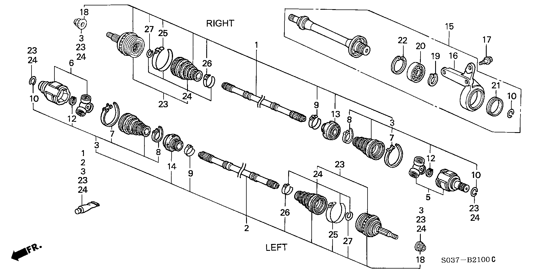 Honda 44310-S04-300 - Komplet zgloba, pogonsko vratilo www.parts5.com