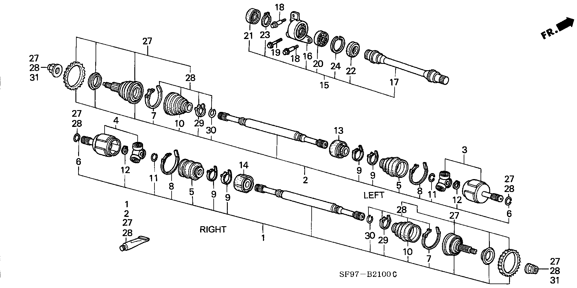 Honda 44315-SM4-003 - Bellow, drive shaft parts5.com