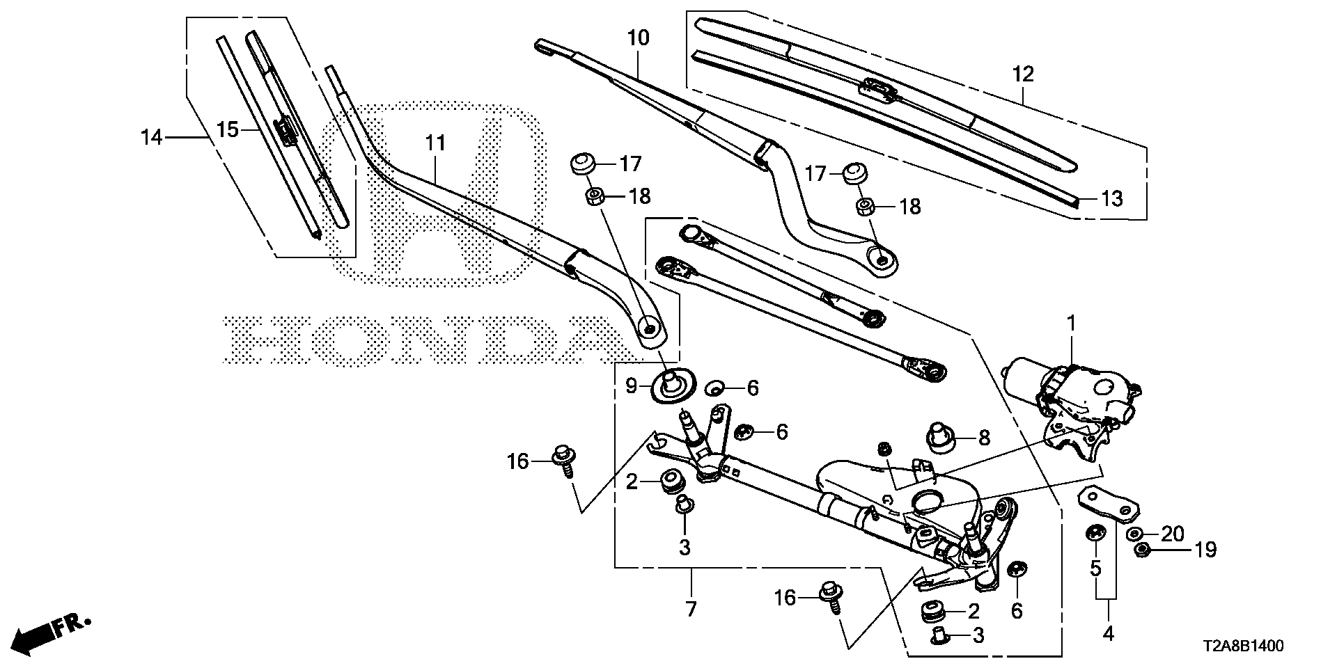 Honda 76630T2FA01 - Перо на чистачка www.parts5.com