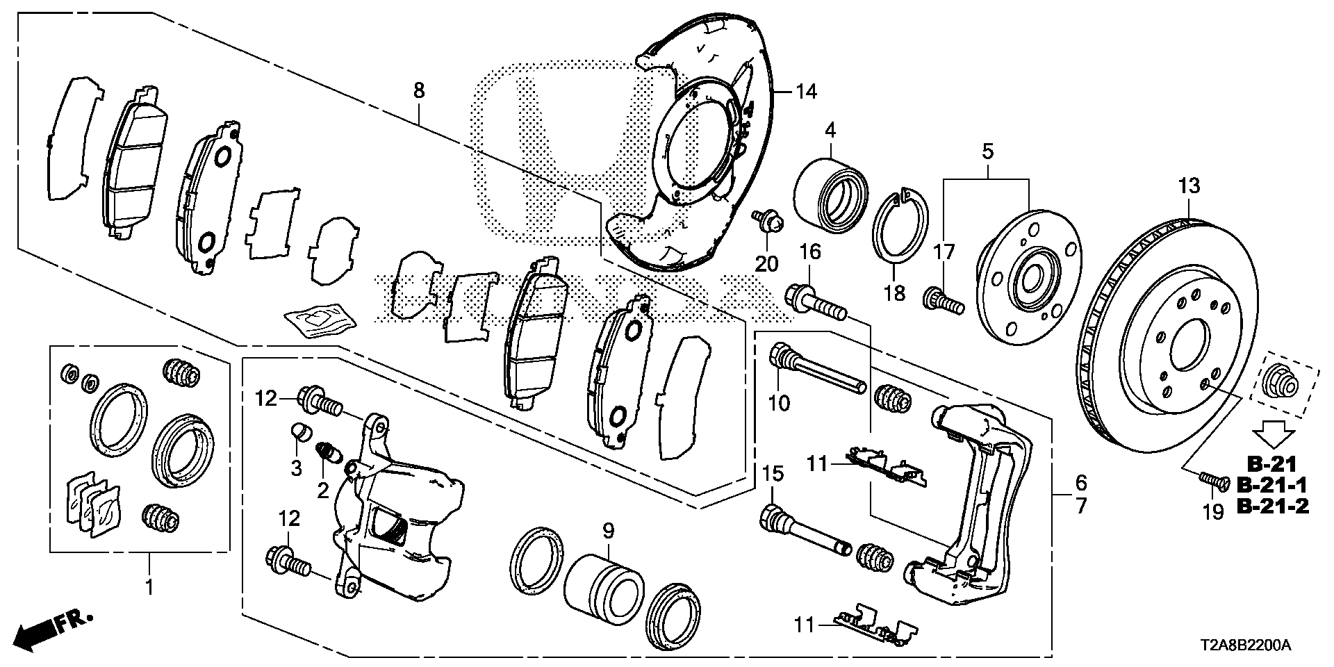 HONDA (GAC) 45022T2MT00 - Piduriklotsi komplekt,ketaspidur www.parts5.com