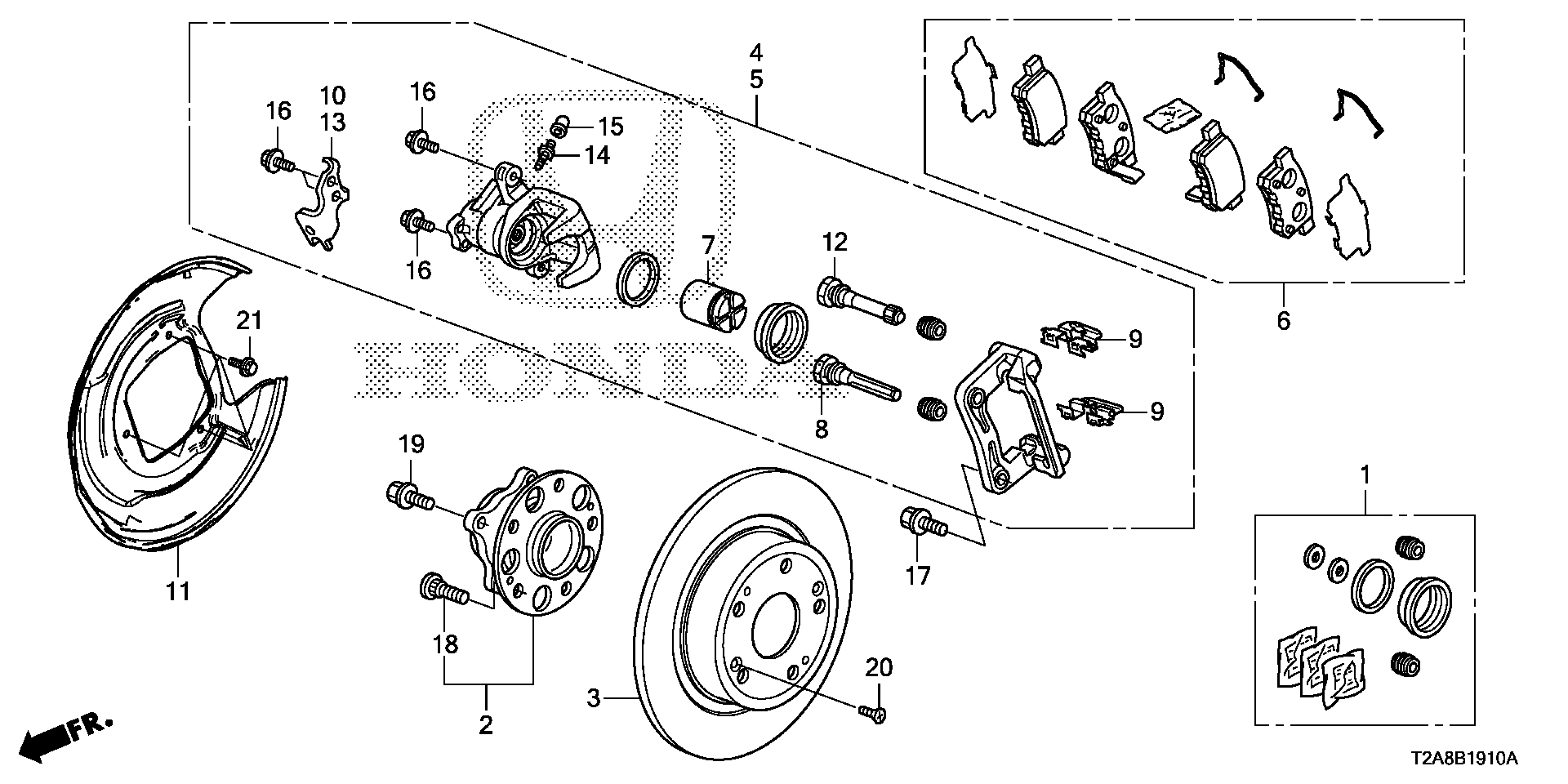 ACURA 43022TA0A81 - Brake Pad Set, disc brake www.parts5.com