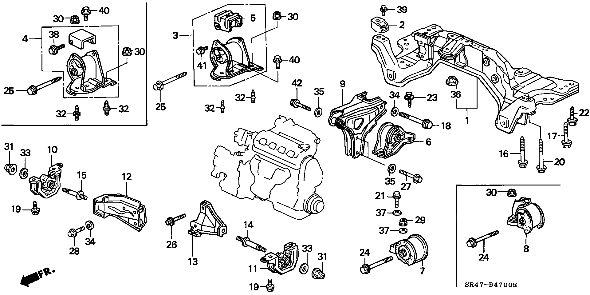 Honda 50841-SR3-030 - Holder, engine mounting parts5.com