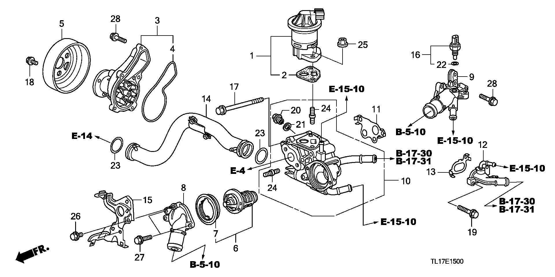 Honda 19200-RZP-013 - Su pompası www.parts5.com