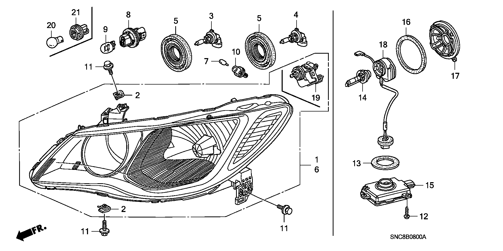 Honda 33116S0AJ11 - Λυχνία, μεγάλα φώτα www.parts5.com