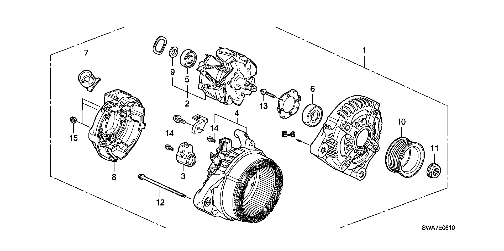 Honda 31114-PGK-A01 - Fulie, alternator www.parts5.com