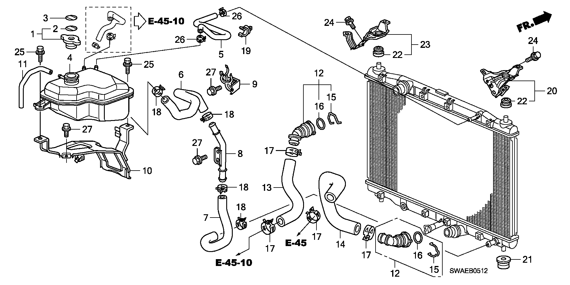 Honda 19045RBDE01 - Sealing Cap, radiator parts5.com